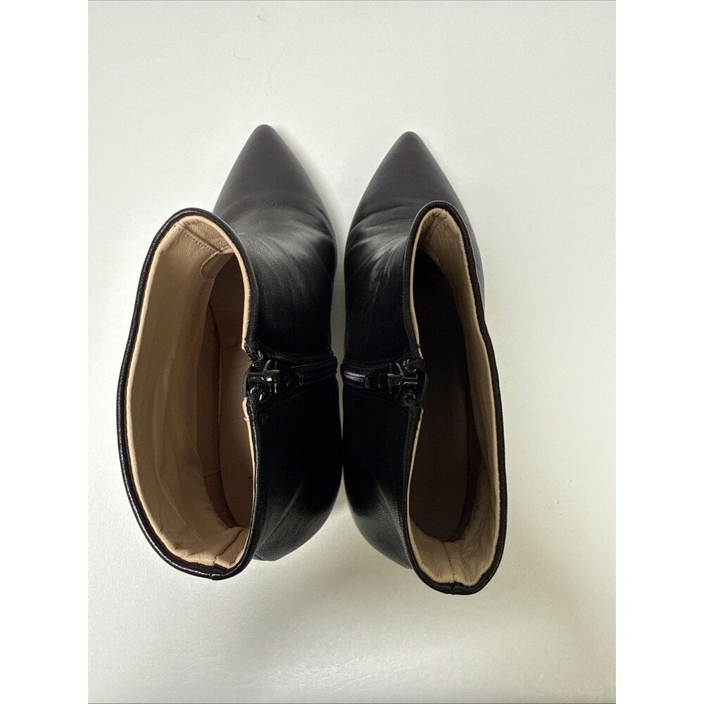 Nordstrom Signature Flora Ankle Bootie Genuine Leather Black Size US 5.5 EU 35.5 - Picture 7 of 13